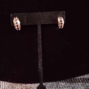 Technibond gold clad SS huggie earrings